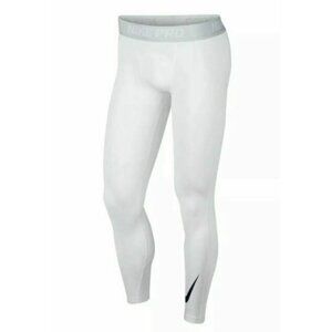Nike Pro Men’s Training Gym Tights Leggings Style (Large) White 929711-100